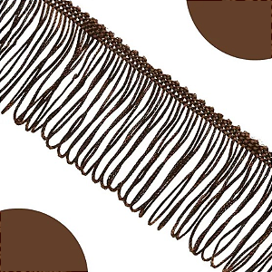 Franja de Tecido Acetinado - 15cm - Grade de Cores - Rolo C/10 Mts COR:MARROM-290