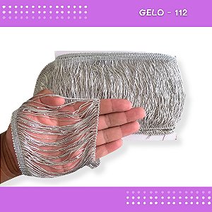 Franja de Tecido Acetinado - 15cm - Grade de Cores - Rolo C/10 Mts COR:GELO-112