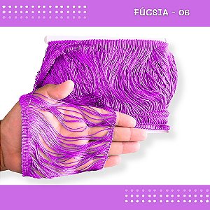 Franja de Tecido Acetinado - 15cm - Grade de Cores - Rolo C/10 Mts COR:FUCSIA-06