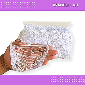 Franja de Tecido Acetinado - 15cm - Grade de Cores - Rolo C/10 Mts COR:BRANCO-101