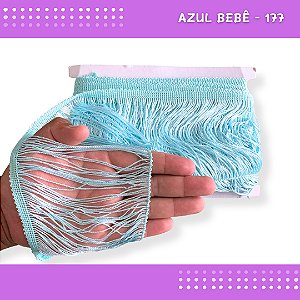 Franja de Tecido Acetinado - 15cm - Grade de Cores - Rolo C/10 Mts COR:AZUL-BEBE-177