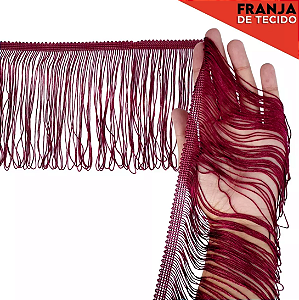 Franja de Tecido Acetinado - 5cm - Grade de Cores - Rolo C/10 Mts COR:VINHO-CLARO-527