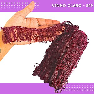 Franja de Tecido Acetinado - 5cm - Grade de Cores - Rolo C/10 Mts COR:VINHO-CLARO-527