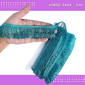Franja de Tecido Acetinado - 5cm - Grade de Cores - Rolo C/10 Mts COR:VERDE-JADE-539