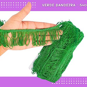 Franja de Tecido Acetinado - 5cm - Grade de Cores - Rolo C/10 Mts COR:VERDE-BANDEIRA-540