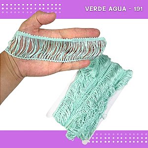 Franja de Tecido Acetinado - 5cm - Grade de Cores - Rolo C/10 Mts COR:VERDE-AGUA-191