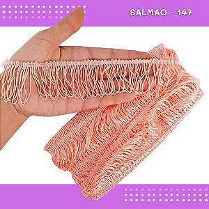 Franja de Tecido Acetinado - 5cm - Grade de Cores - Rolo C/10 Mts COR:SALMAO-147