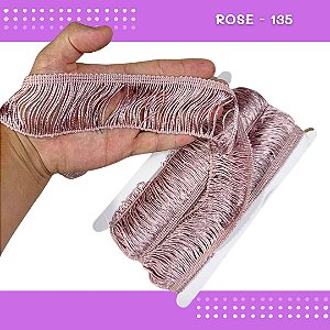 Franja de Tecido Acetinado - 5cm - Grade de Cores - Rolo C/10 Mts COR:ROSE-135