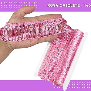 Franja de Tecido Acetinado - 5cm - Grade de Cores - Rolo C/10 Mts COR:ROSA-CHICLETE-140