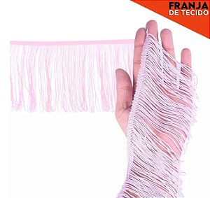 Franja de Tecido Acetinado - 5cm - Grade de Cores - Rolo C/10 Mts COR:ROSA-CANDY-133