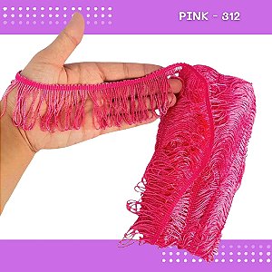 Franja de Tecido Acetinado - 5cm - Grade de Cores - Rolo C/10 Mts COR:PINK-312