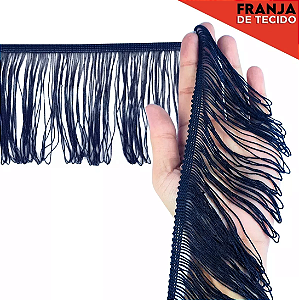 Franja de Tecido Acetinado - 5cm - Grade de Cores - Rolo C/10 Mts COR:MARINHO-318