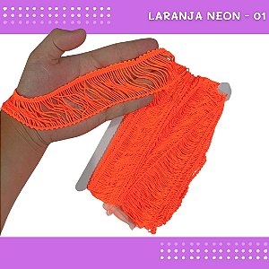 Franja de Tecido Acetinado - 5cm - Grade de Cores - Rolo C/10 Mts COR:LARANJA-NEON-01