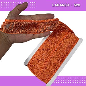 Franja de Tecido Acetinado - 5cm - Grade de Cores - Rolo C/10 Mts COR:LARANJA-523