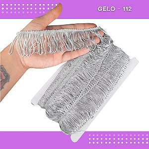 Franja de Tecido Acetinado - 5cm - Grade de Cores - Rolo C/10 Mts COR:GELO-112