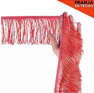 Franja de Tecido Acetinado - 5cm - Grade de Cores - Rolo C/10 Mts COR:CORAL-816
