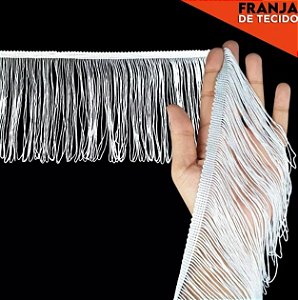 Franja de Tecido Acetinado - 5cm - Grade de Cores - Rolo C/10 Mts COR:BRANCO-101