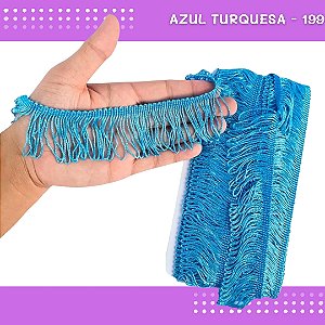 Franja de Tecido Acetinado - 5cm - Grade de Cores - Rolo C/10 Mts COR:AZUL-TURQUESA-199