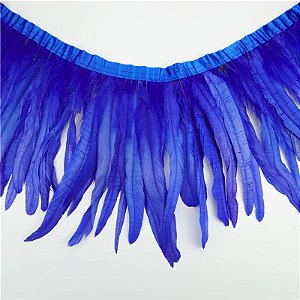 Franja Pena de Rabo de Galo em Metro - Rolo C/ 2 Mts Tam: 25-30 cm Cor:AZUL-ROYAL