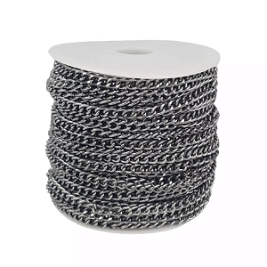 Corrente de Alumínio - Rolo c/40mts Tam: 5x8mm COR:ONIX