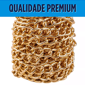 Corrente de Alumínio - Rolo c/10mts Tam: 18.6x14.6mm COR:OURO