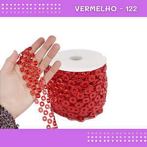 Galão Perolado Aljofre - SPF-58 - Rolo C/5 mts COR:VERMELHO-122