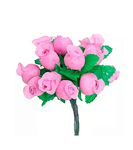 Mini Florzinha De Plastico - Pct C/ 144 Unid. Cor:ROSA-CHICLETE-140