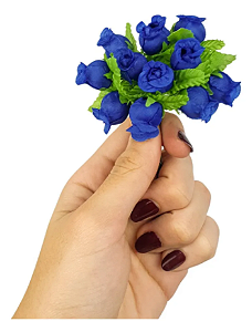 Mini Florzinha De Plastico - Pct C/ 144 Unid. Cor:AZUL-ROYAL-207