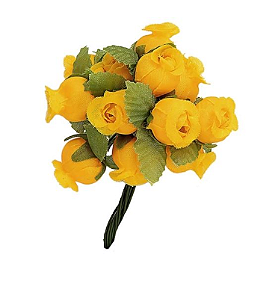 Mini Florzinha De Plastico - Pct C/ 144 Unid. Cor:AMARELO-OURO-110