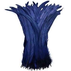 Pena Calda Rabo de Galo Pluma - Pct c/100 unid. - Tam: 25-30cm Cor:MARINHO-318