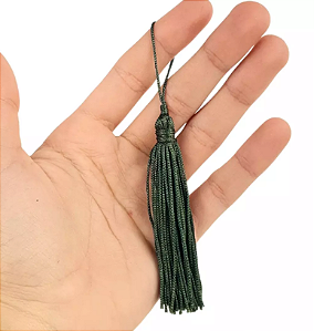 10 Pingentes De Seda Tassel - 7.0 Cm COR:VERDE-MUSGO-260