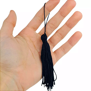 10 Pingentes De Seda Tassel - 7.0 Cm COR:PRETO-310