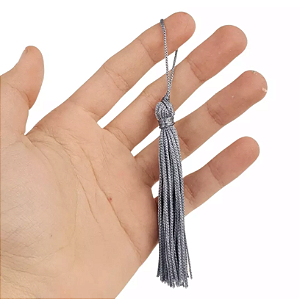 10 Pingentes De Seda Tassel - 7.0 Cm COR:CINZA-ESCURO-307