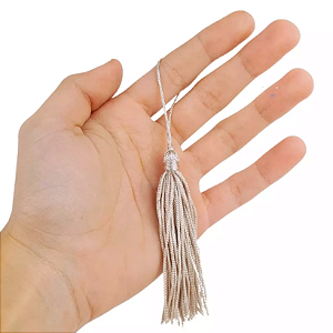 10 Pingentes De Seda Tassel - 7.0 Cm COR:BEGE-297