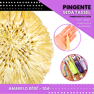 100 Pingentes De Seda Tassel - 7.0 Cm COR:AMARELO-BEBE-104