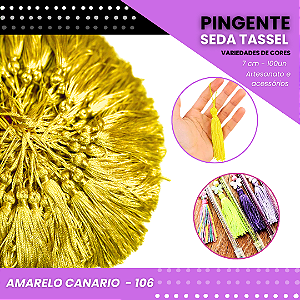 100 Pingentes De Seda Tassel - 7.0 Cm COR:AMARELO-CANARIO-106