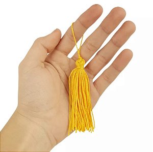 100 Pingentes De Seda Tassel - 7.0 Cm COR:AMARELO-OURO-110