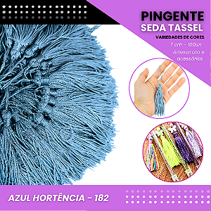 100 Pingentes De Seda Tassel - 7.0 Cm COR:AZUL-HORTENCIA-182