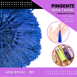100 Pingentes De Seda Tassel - 7.0 Cm COR:AZUL-ROYAL-207