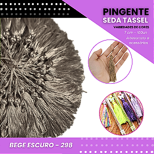 100 Pingentes De Seda Tassel - 7.0 Cm COR:BEGE-ESCURO-298