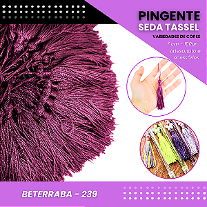 100 Pingentes De Seda Tassel - 7.0 Cm COR:BETERRABA-239