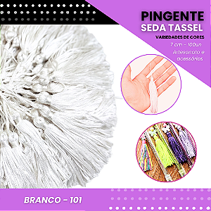 100 Pingentes De Seda Tassel - 7.0 Cm COR:BRANCO-101