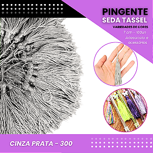 100 Pingentes De Seda Tassel - 7.0 Cm COR:CINZA-PRATA-300