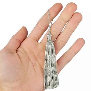 100 Pingentes De Seda Tassel - 7.0 Cm COR:CINZA-PRATA-300