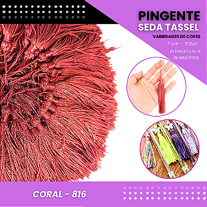 100 Pingentes De Seda Tassel - 7.0 Cm COR:CORAL-816