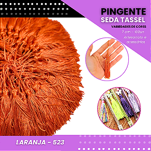 100 Pingentes De Seda Tassel - 7.0 Cm COR:LARANJA-523