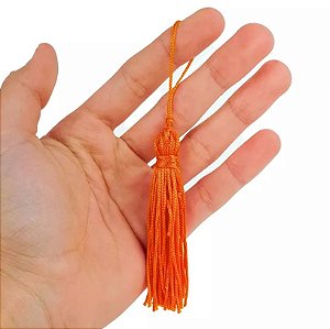 100 Pingentes De Seda Tassel - 7.0 Cm COR:LARANJA-523