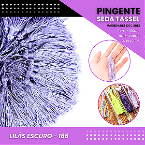 100 Pingentes De Seda Tassel - 7.0 Cm COR:LILAS-ESCURO-166