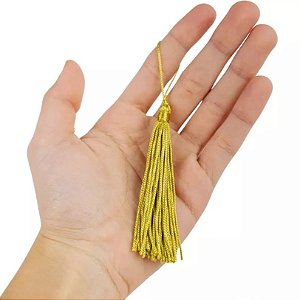 100 Pingentes De Seda Tassel - 7.0 Cm COR:MOSTARDA-CLARO-130