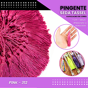100 Pingentes De Seda Tassel - 7.0 Cm COR:PINK-312